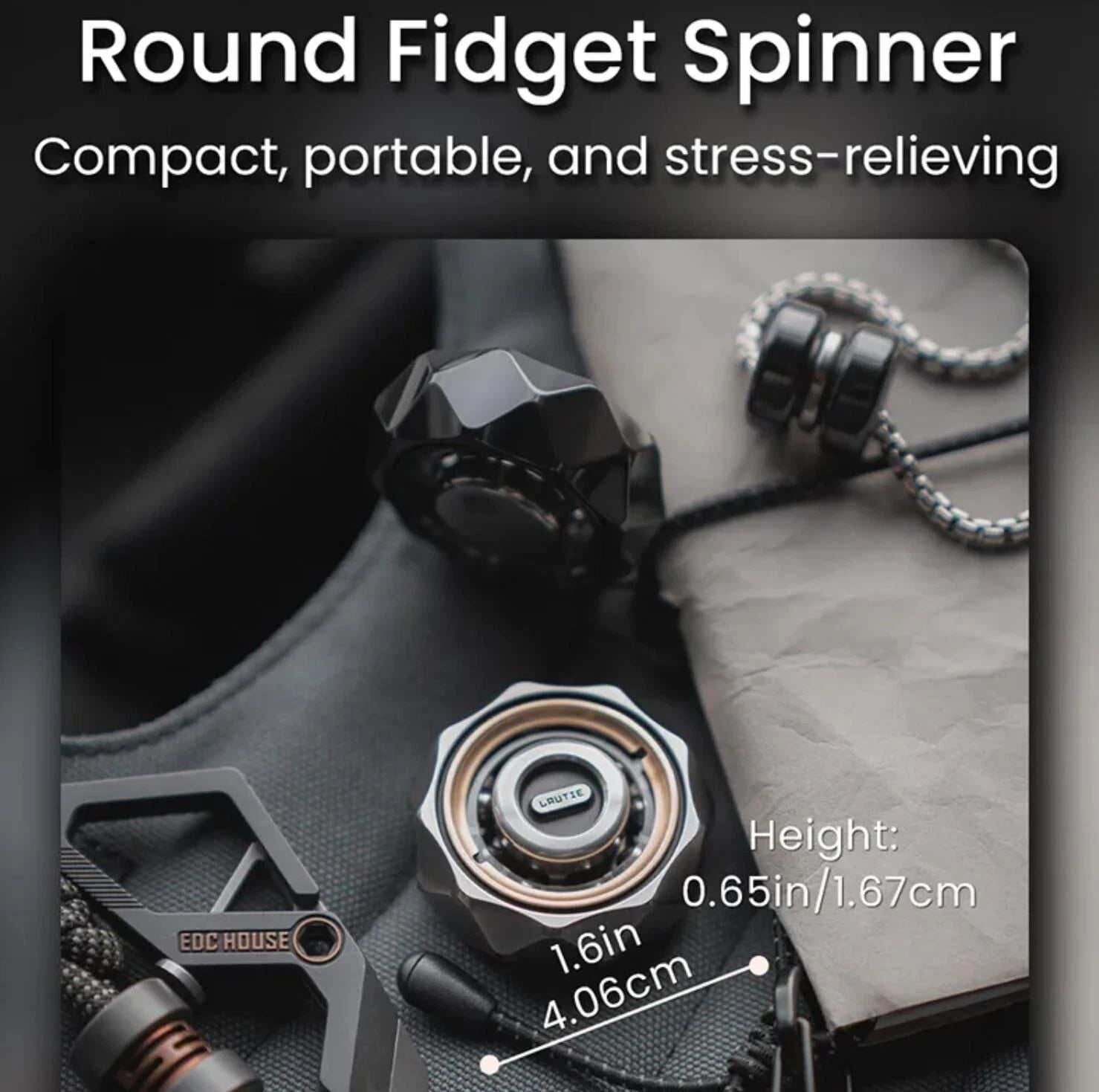 Lautie Bit 05 Beaded Tactile Fidget Gyro Spinner EDC Fidget Toy for Collection 07FC0E-D4 - KOEEK
