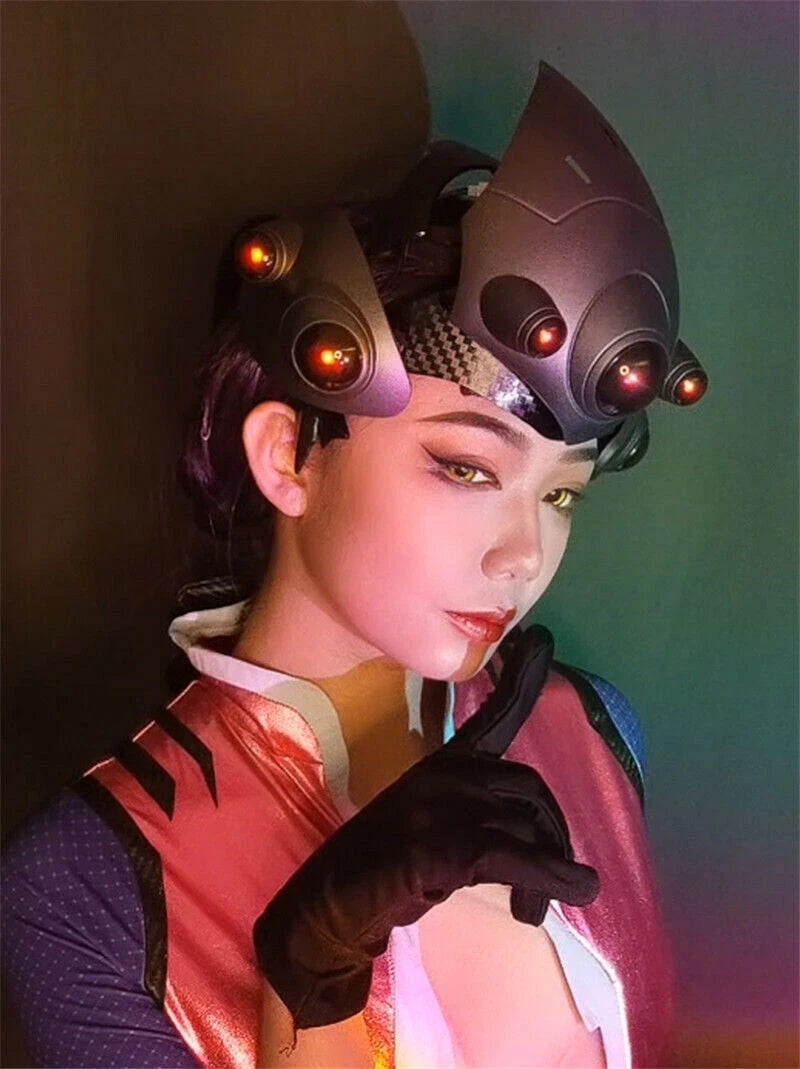Overwatch Game Widowmaker Cosplay Helmet Mask LED Light PVC Props Comic-Con 07FC0E-D4 - KOEEK