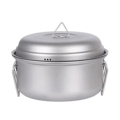 Outdoor 2L Titanium Steamer Tableware Soup Pot Portable Camping Large Capacity 07FC0E-D4 - KOEEK