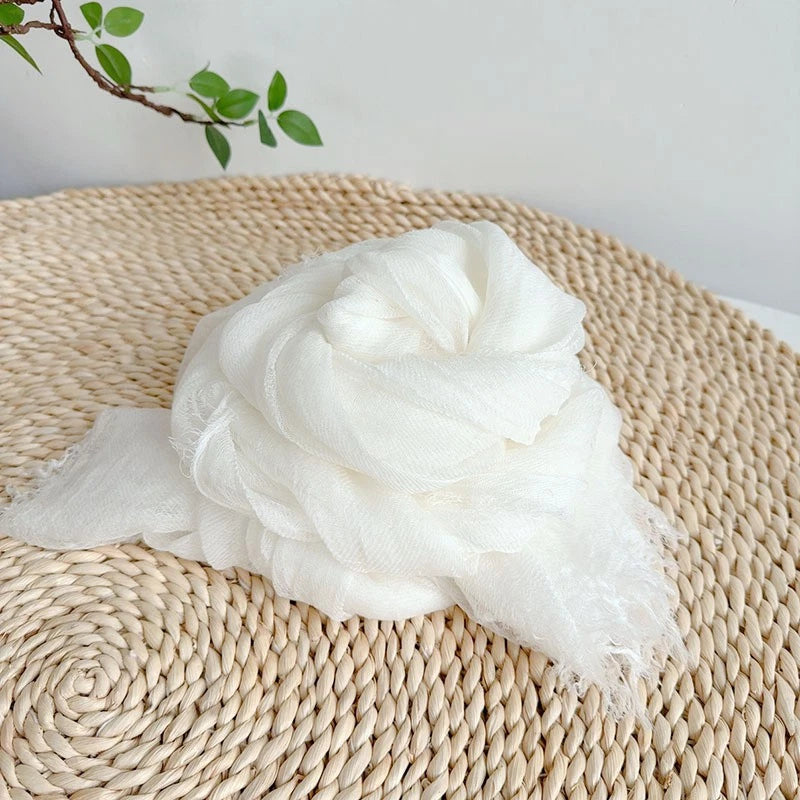 Womens wool blend Tassel Autumn Winter White Scarf Could Like Soft Shawl Scarves 07FC0E-D4 - KOEEK