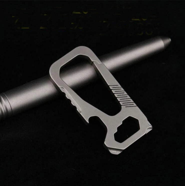 EDC Outdoor Titanium TC4 Key Chain Carabiner Bottle Opener Portable Multi Tool 07FC0E-D4 - KOEEK