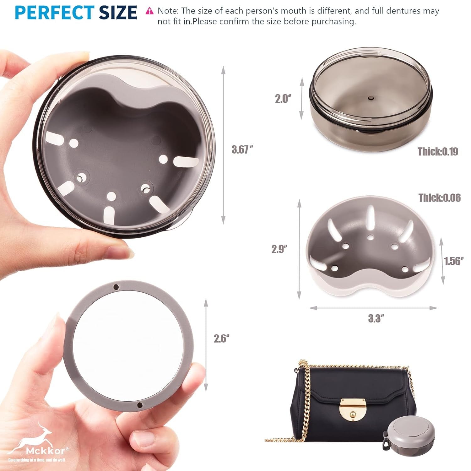 new Denture Case, Definitely No-Leak Portable Retainer Case Bath Black 07FC0E-D4 - KOEEK