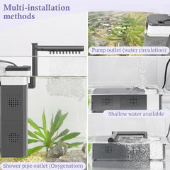 new 15W 210GPH Ultra Powerful Aquarium Filter for 15-40Gallon Fish Gray/White 07FC0E-D4 - KOEEK