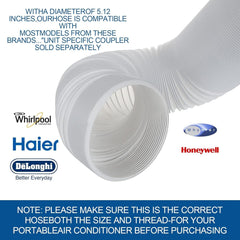 new Portable Air Conditioner Hose 5 Inch Diameter 59" Length, AC Exhaust White 07FC0E-D4 - KOEEK