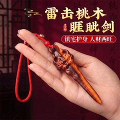Lightning Peach Wood Carving Home Decor Wooden Figurine Handcrafted Ornament 07FC0E-D4 - KOEEK