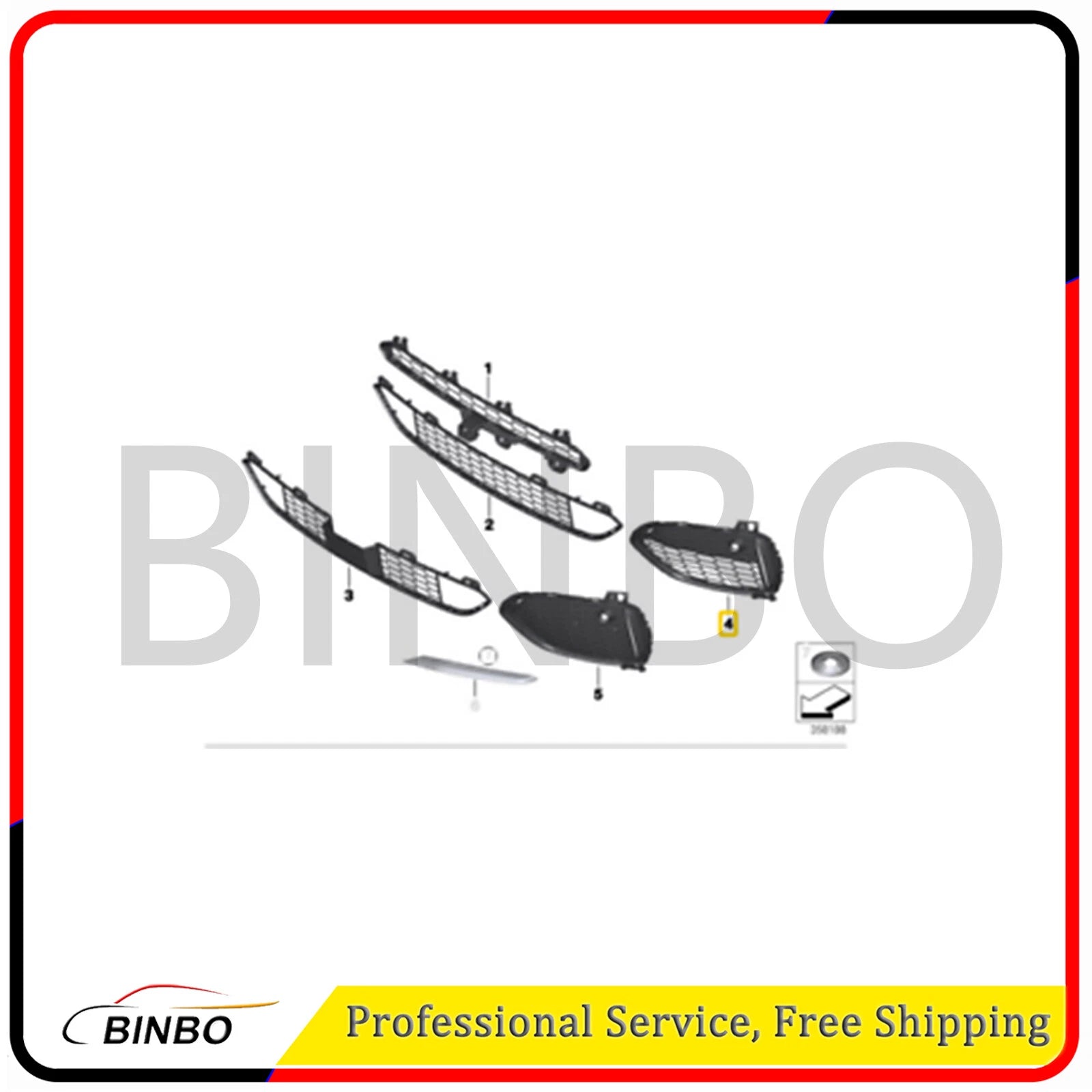 Right Front Bumper Grille Fog Lamp Cover Frame For BMW X5 F15 2012-2015 M Sport 07FC0E-D4 - KOEEK