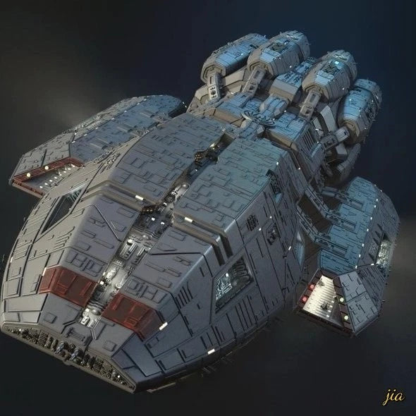 1/4000 Battlestar Pegasus Space Battleship Mode Kit W/base 3D Printing DIY 07FC0E-D4 - KOEEK