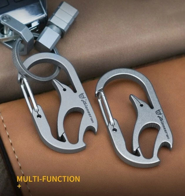 EDC Titanium Alloy Key chain Carabiner Portable Bottle Opener Backpack Buckle 07FC0E-D4 - KOEEK