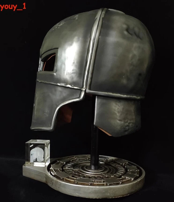 First Generation 1:1 Iron Man MK1 Full Metal Helmet Wearable Ornaments W/Base 07FC0E-D4 - KOEEK