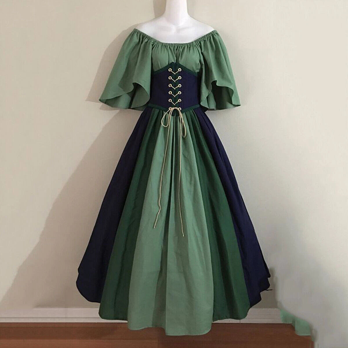 Women Medieval Retro Renaissance Dress Costume Party Slim Dress Gowns Clothes 07FC0E-D4 - KOEEK