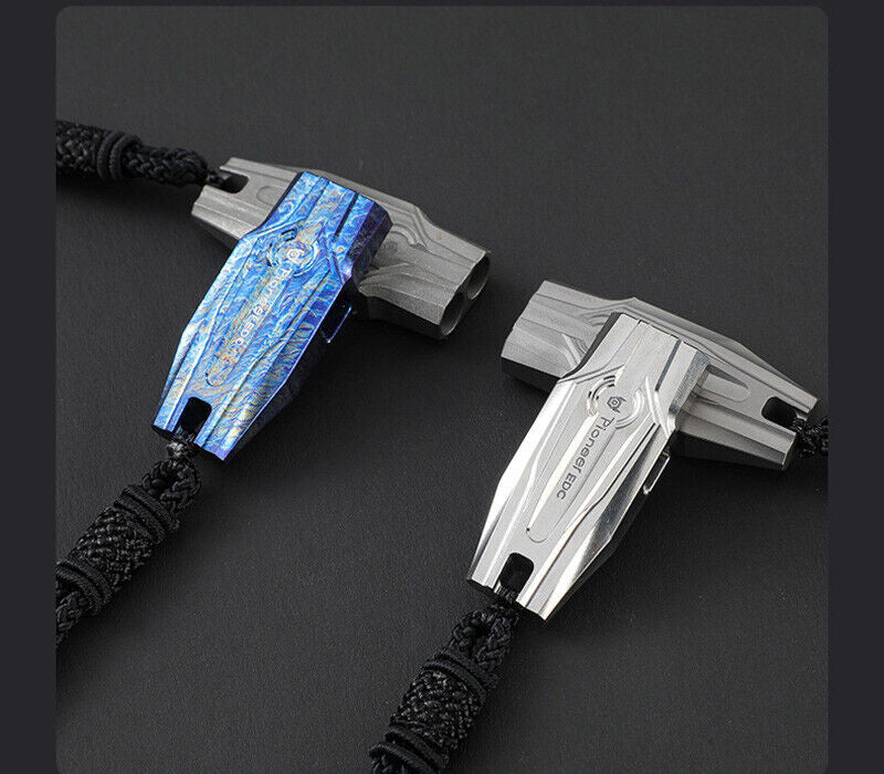 120DB Titanium Alloy Double Tube Whistle Outdoor Survival EDC SOS high Frequency 07FC0E-D4 - KOEEK