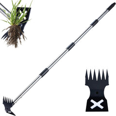 Weed Puller Tool with Long Handle -60" Manual Weeder Remover Tool,Hand Weed Rake 07FC0E-D4 - KOEEK