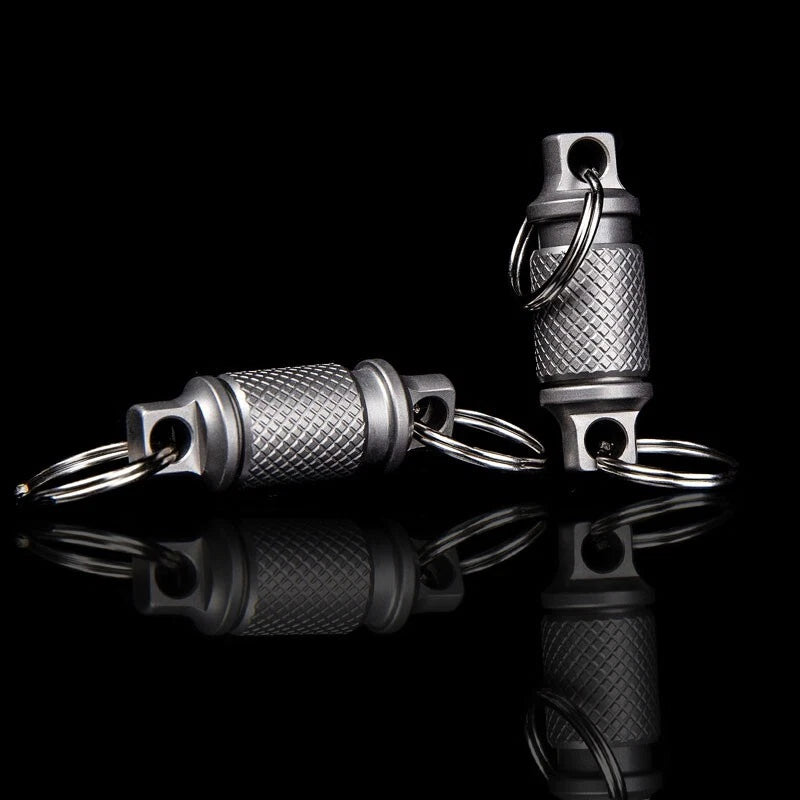 Titanium Alloy Insert Buckle Gimbal Ring Portable Double Keychain PendantEDC EDC - KOEEK