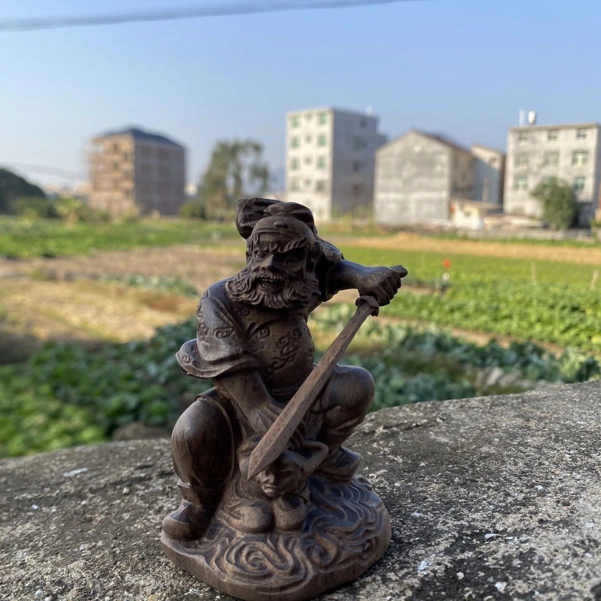 10*6cm White Kyara Agarwood Zhong Kui Figurine Wood Carving Feng Shui Home Decor 07FC0E-D4 - KOEEK