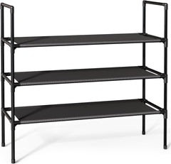 new Shoe Rack with Non-Woven Fabric - 3-Tier Organizer for X-Large, Black 07FC0E-D4 - KOEEK