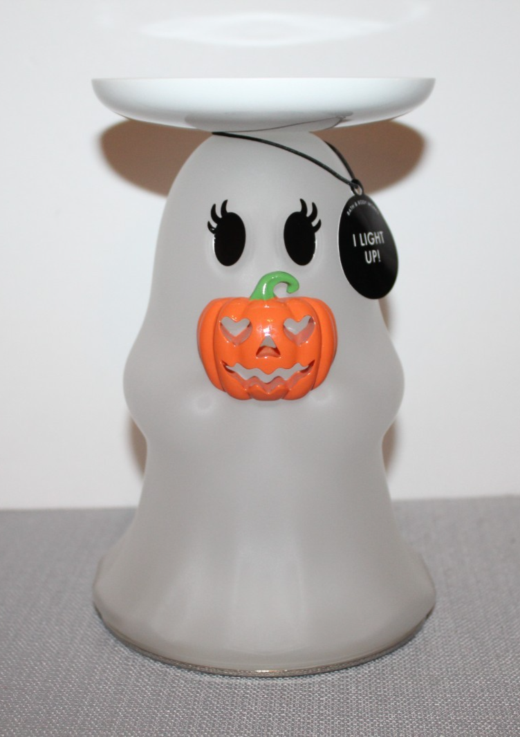 ! NIB Bath and Body Works Light-up Ghost Pedestal 3-Wick Candle Holder! 07FC0E-D4 - KOEEK