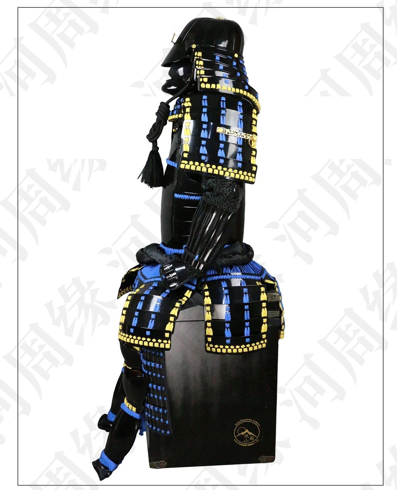 Samurai Armor Shiny Blue Black Japanese Armor Tōsei Gusoku Ornament Collectible 07FC0E-D4 - KOEEK
