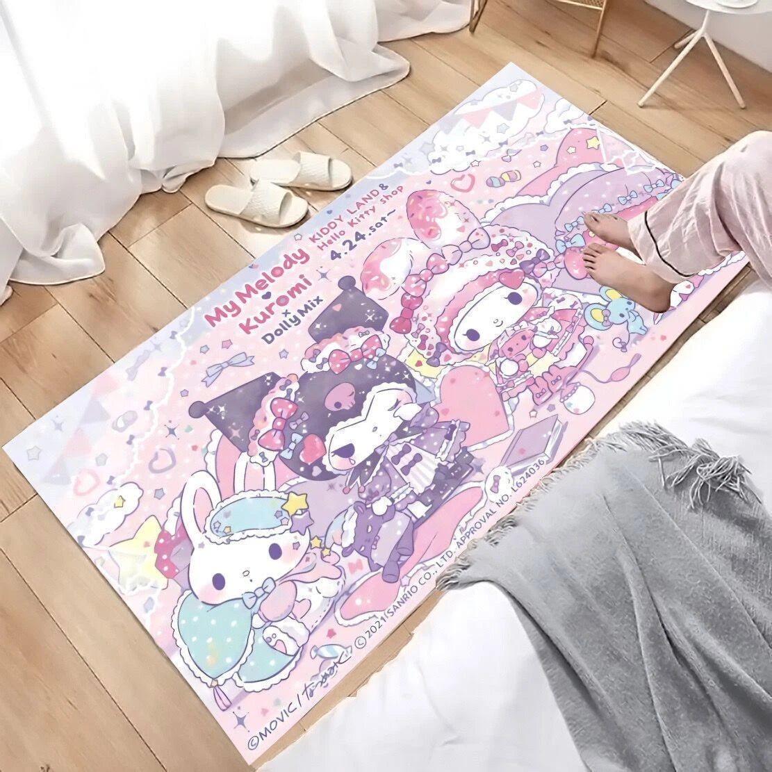 KUROMI My Melody Cinnamoroll Cartoon Floor Mat Carpet Non-Slip Large Doormat Rug 07FC0E-D4 - KOEEK