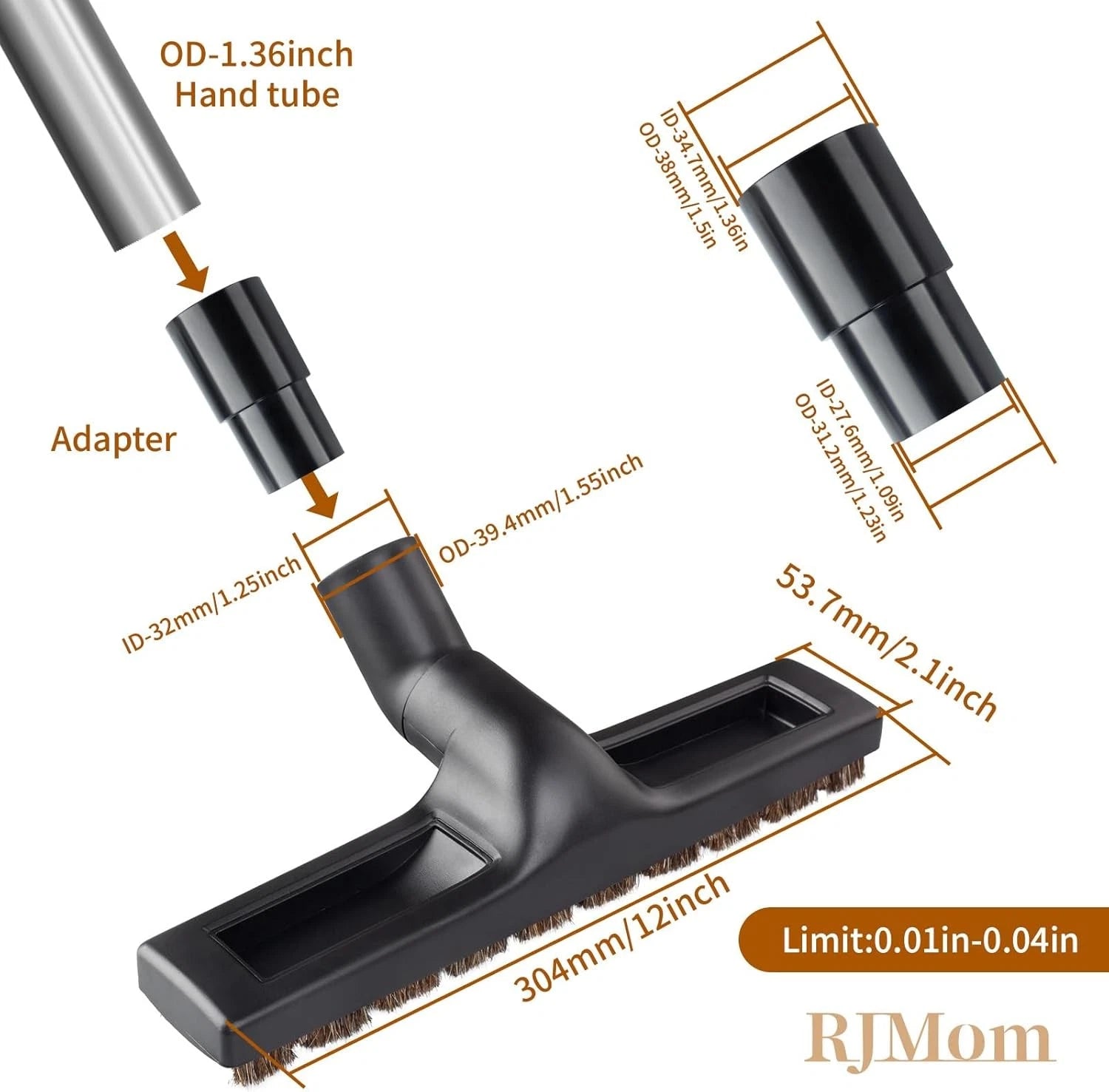 Universal vacuum floor brush attachment for vacuum cleaners 07FC0E-D4 - KOEEK