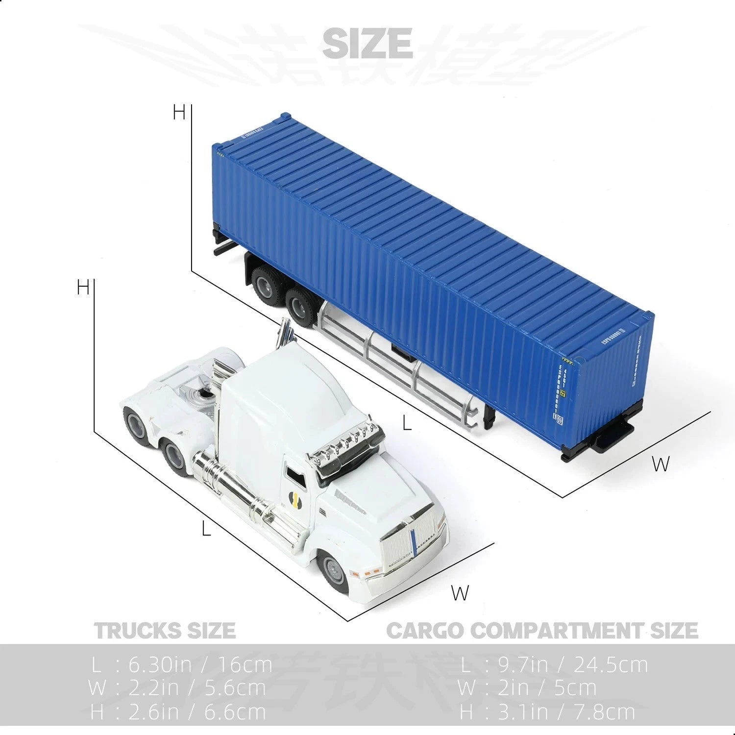 1:50 Kenworth Semi Truck Alloy Model, Container Trailer Diecast Collectible 07FC0E-D4 - KOEEK