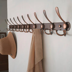 Wall-mounted coat rack - 38 inches long, 10 heavy-duty coat hooks 07FC0E-D4 - KOEEK