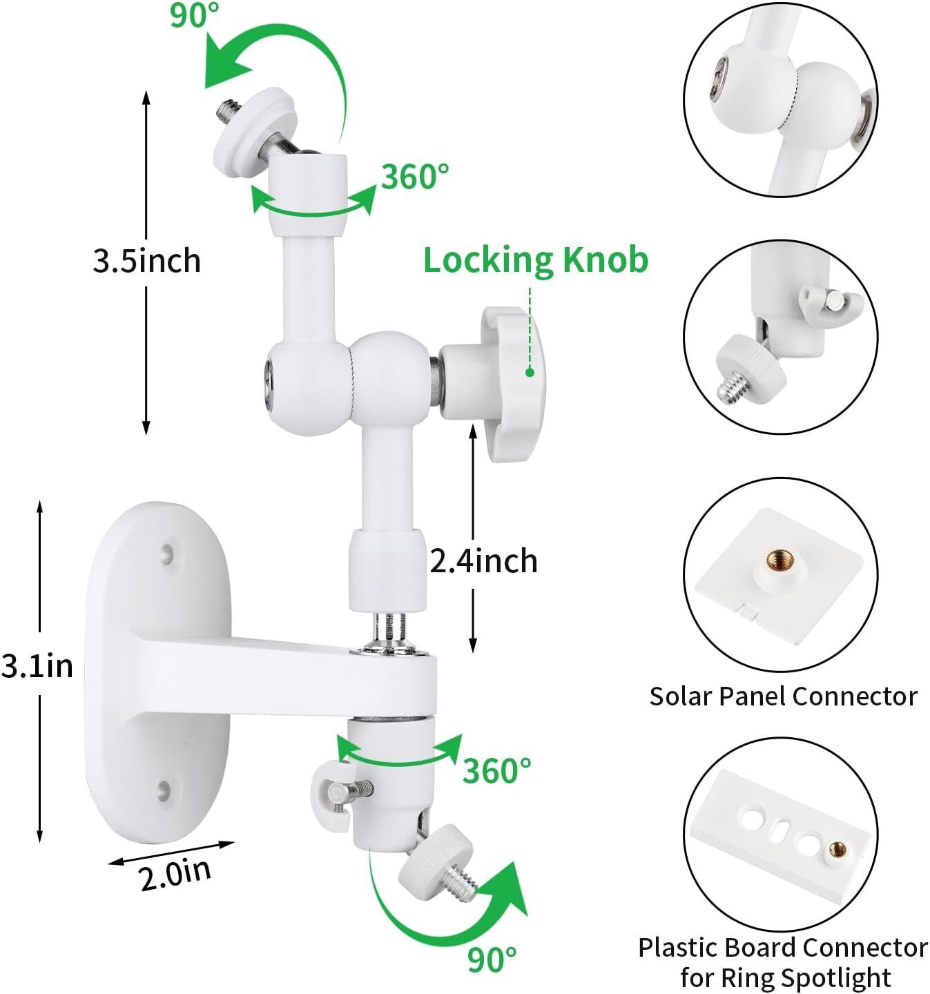 new 2-in-1 Wall Mount for Ring Solar Panel, Stick Up Cam Battery, Spotlight Cam... 07FC0E-D4 - KOEEK