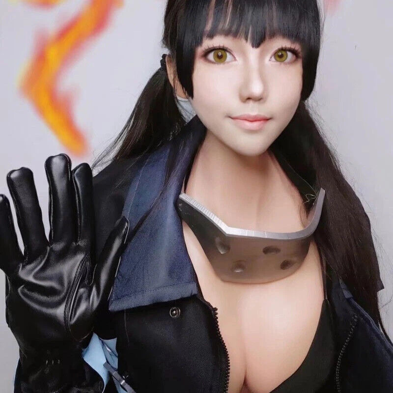 Cosplay Fire Force Shinra Kusakabe PU Leather Full Finger Gloves Mask Party Prop 07FC0E-D4 - KOEEK