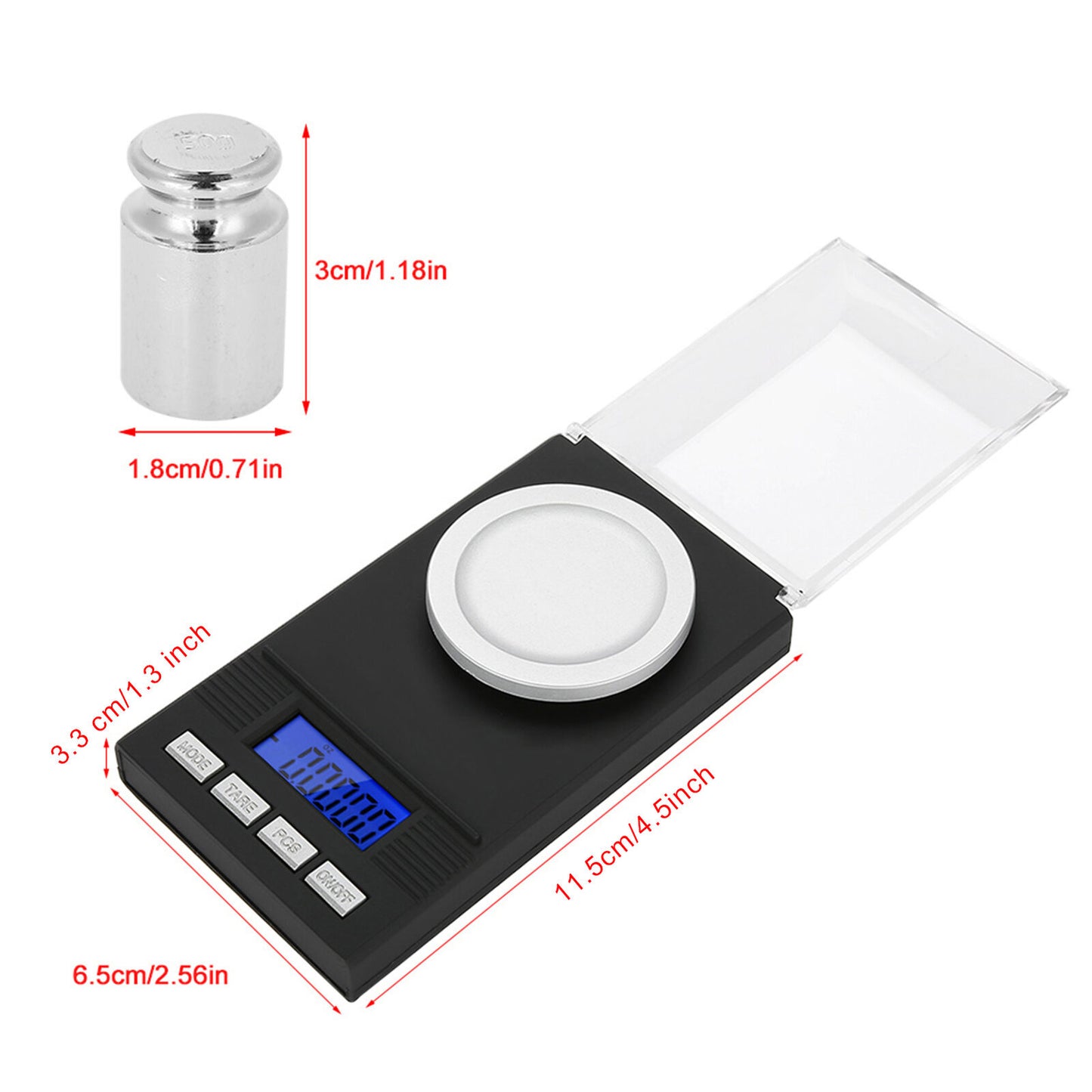 new Mini High Accuracy 0.001g Pocket Jewelry Scale With LED Digital Display A koeek - KOEEK