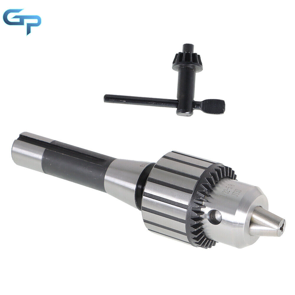 1/8"- Heavy Duty Keyed Drill Chuck with R8 Shank & Key in Prime Quality US