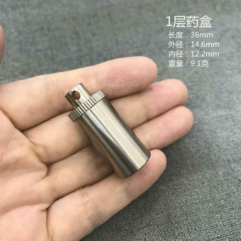 Titanium Waterproof Sealed Container Portable Pill Case EDC Medicine Box Pendant 07FC0E-D4 - KOEEK