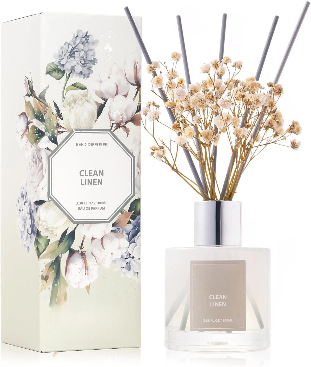 Reed Diffuser Set, 3.38fl oz (100 ml) - Essential Oil Diffuser with 8Reed Sticks 07FC0E-D4 - KOEEK