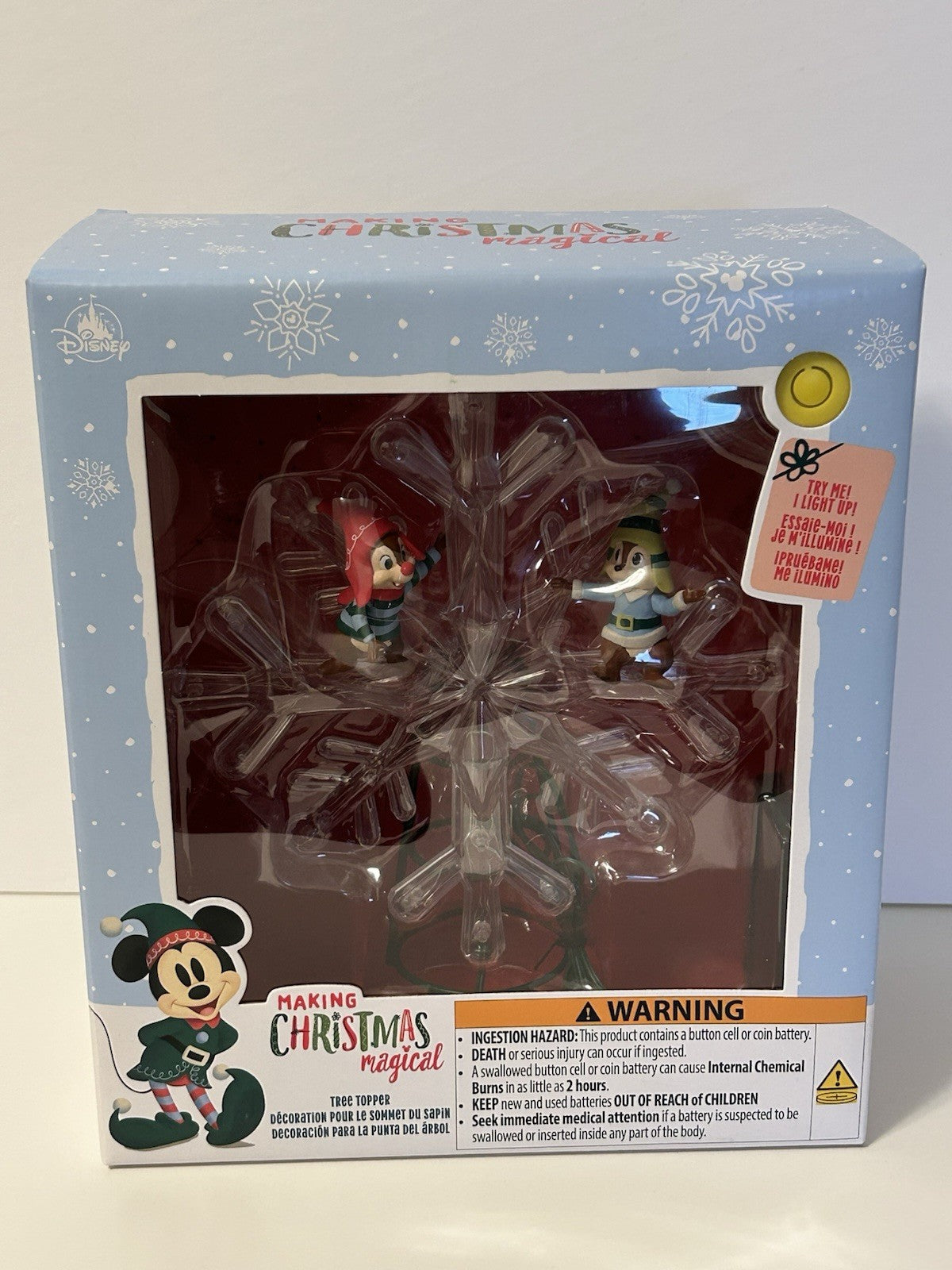 2024 Disney CHIPMUNKS Chip 'n Dale Light-Up Holiday Christmas TREE TOPPER C1 DISNEY - KOEEK