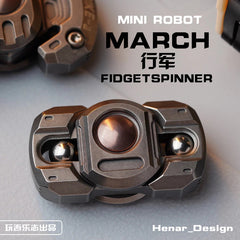 Zirconium Alloy + Brass Marching Robot Finger Gyro Hand Fidget Spinner EDC Toys 07FC0E-D4 - KOEEK