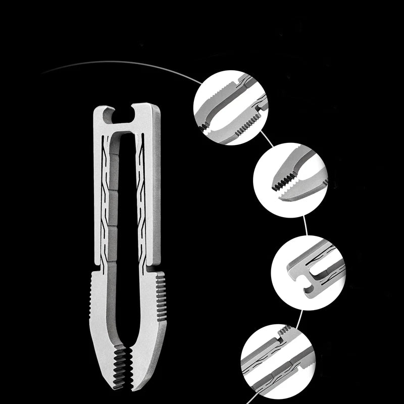 MINI TC4 Titanium Tweezers Bottle Opener Portable Outdoor Camping EDC Keychain 07FC0E-D4 - KOEEK