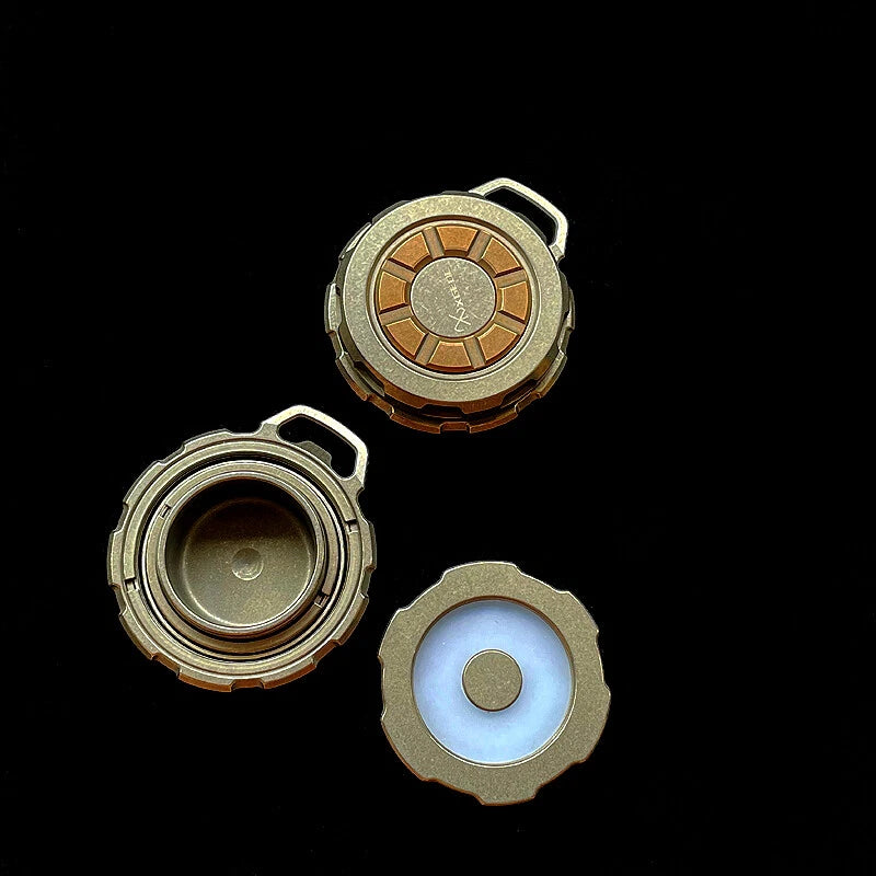 Hot Titanium Alloy Pill Container Case Holder Box Necklace Pendant Spinning Top 07FC0E-D4 - KOEEK