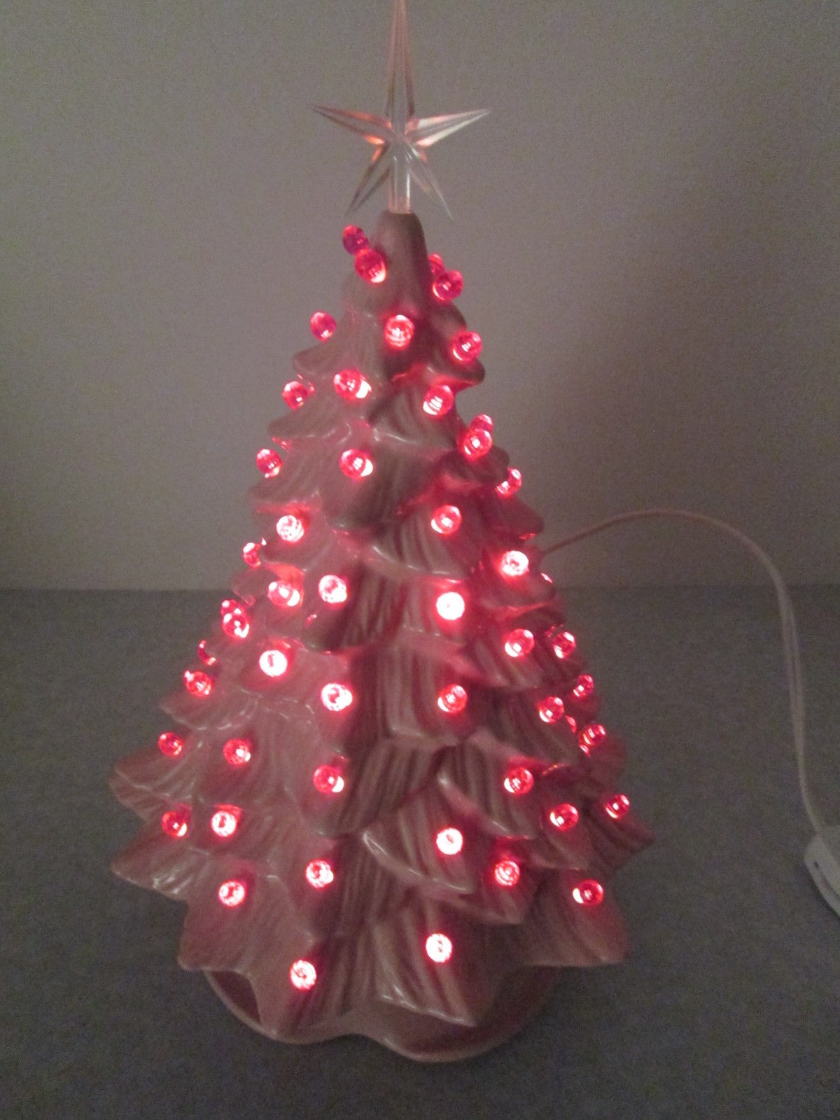 "Pink Glazed  Ceramic Christmas Tree"  ly Made/ Extra Lights 07FC0E-D4 - KOEEK