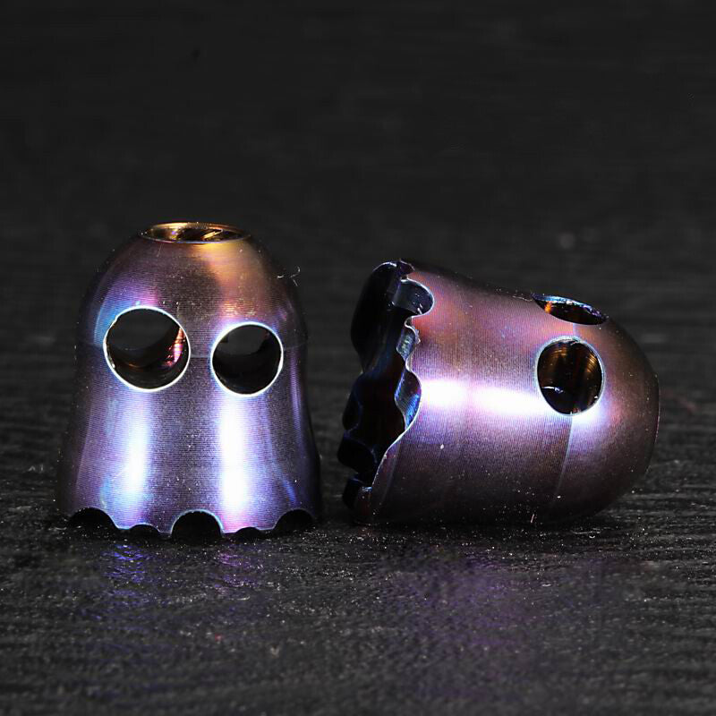 EDC TC4 Titanium Alloy Ghost Pendant Keychain Necklace DIY Lanyard Beads Gift 07FC0E-D4 - KOEEK