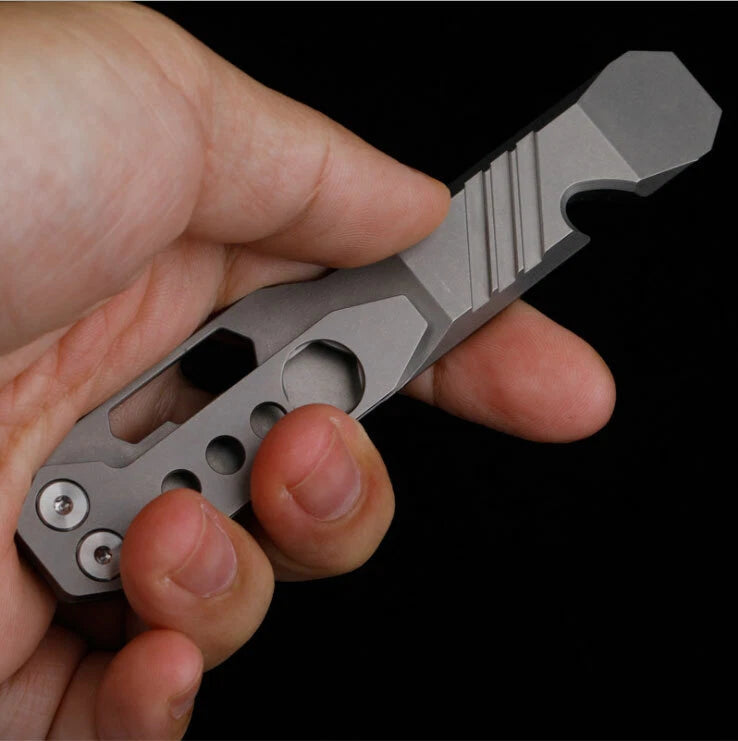 TC4 Titanium Alloy Pocket Pry Bar Pendant Crowbar Opener keychain Multi EDC Tool 07FC0E-D4 - KOEEK