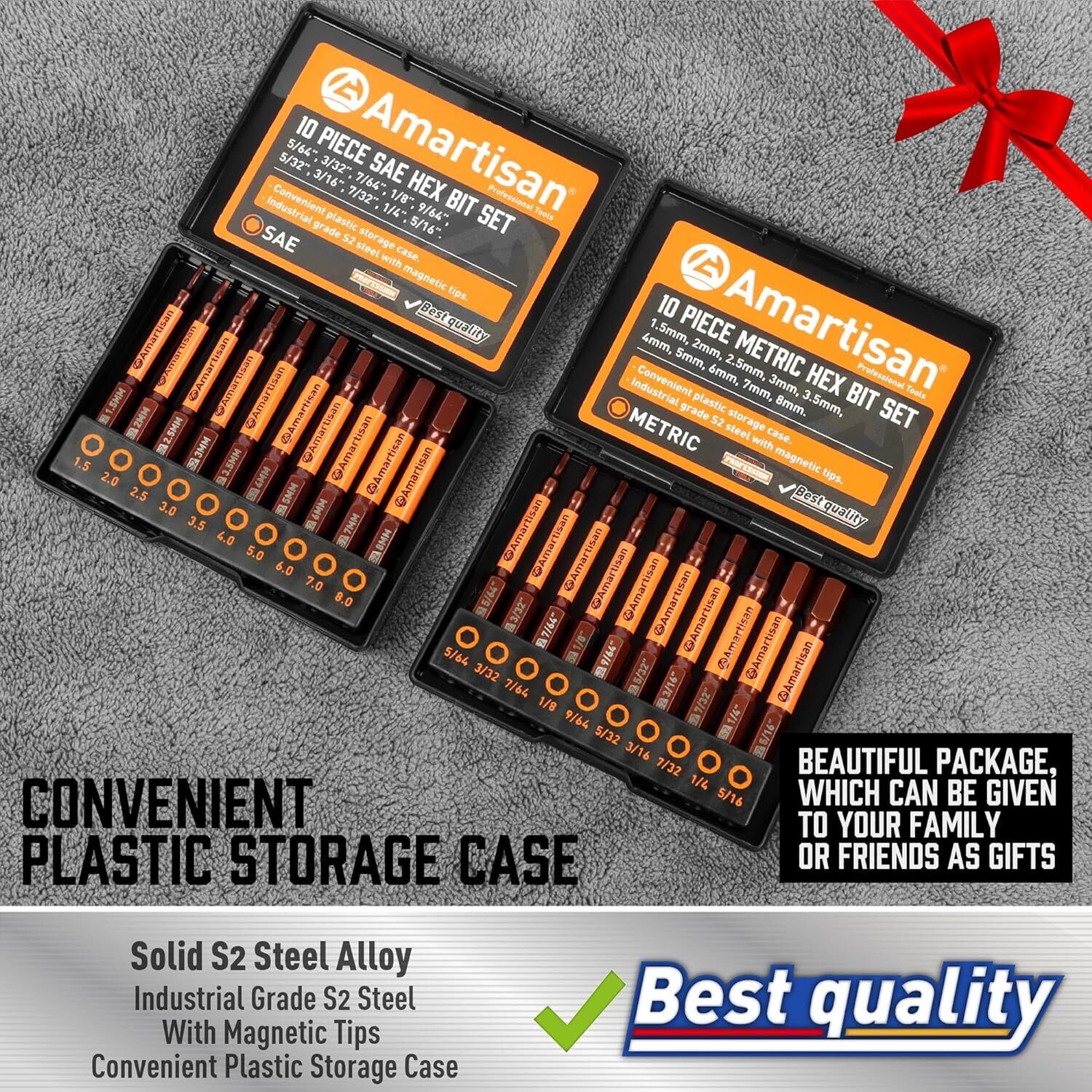 new Amartisan 20-Piece Hex Head Allen Wrench Drill Bit Set, Metric and SAE S2... AMARTISAN - KOEEK