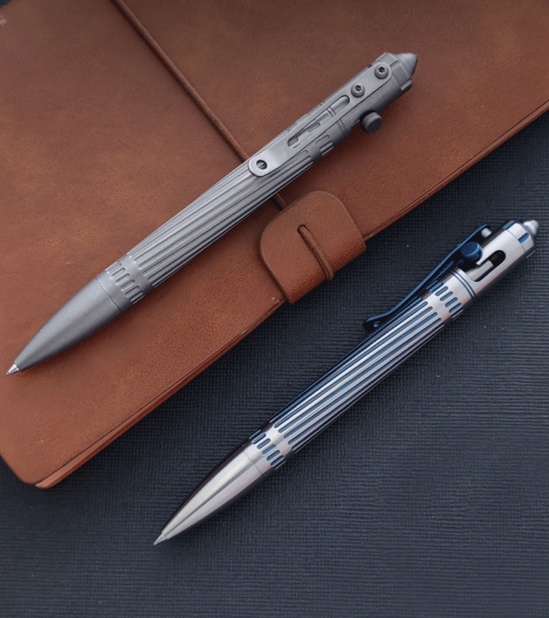 EDC Practical Titanium Alloy Pocket Ballpoint Pen Tactical working signature Pen 07FC0E-D4 - KOEEK