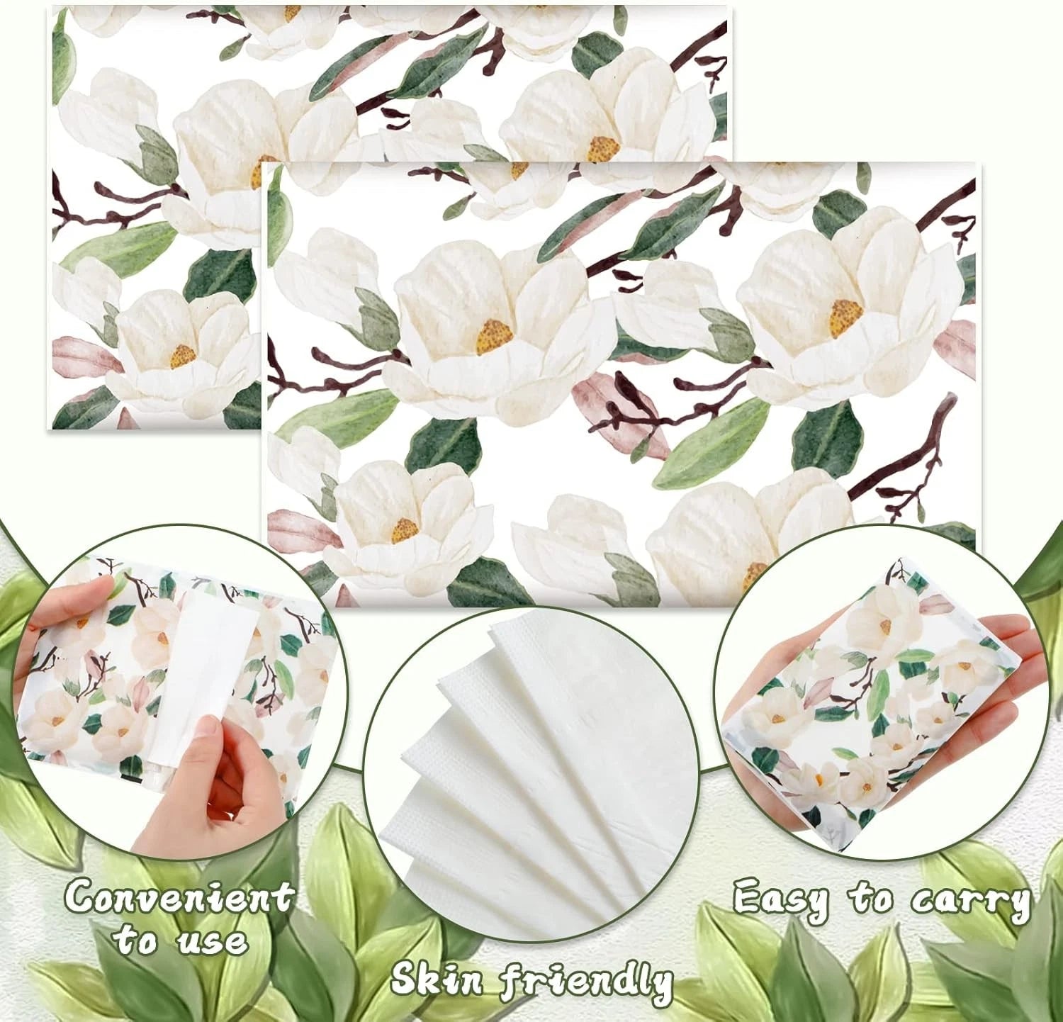 50 packs of travel-size disposable pocket tissues, 500 sheets, three layers 07FC0E-D4 - KOEEK