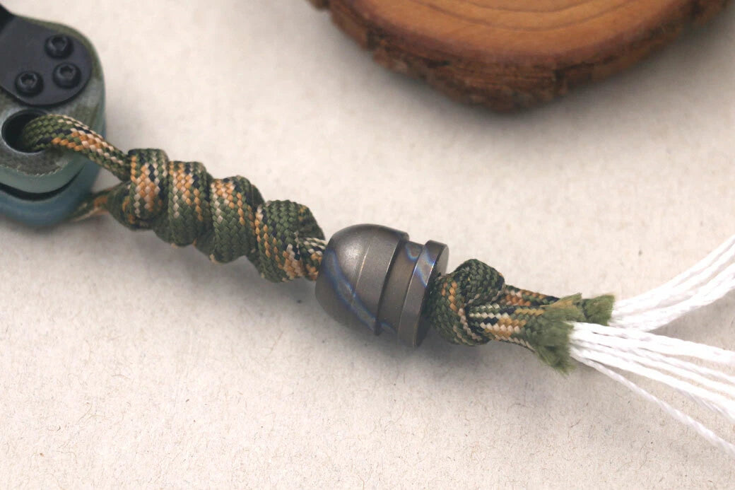 Outdoor Flame TC4 Titanium Ti Key Parachute Cord Bead Pendant Lanyard DZ-ZD9 EDC 07FC0E-D4 - KOEEK