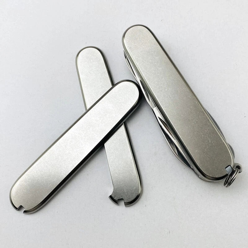 1 Pair TC4 Titanium Knife Handle Scales for 91MM Victorinox Swiss Army Knives 07FC0E-D4 - KOEEK