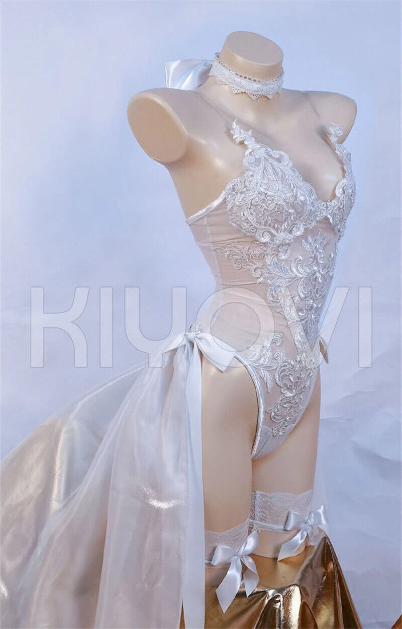 Fate Grand Order Mash Kyrielight Cosplay Women Costume Sexy Embroidered Dress 07FC0E-D4 - KOEEK