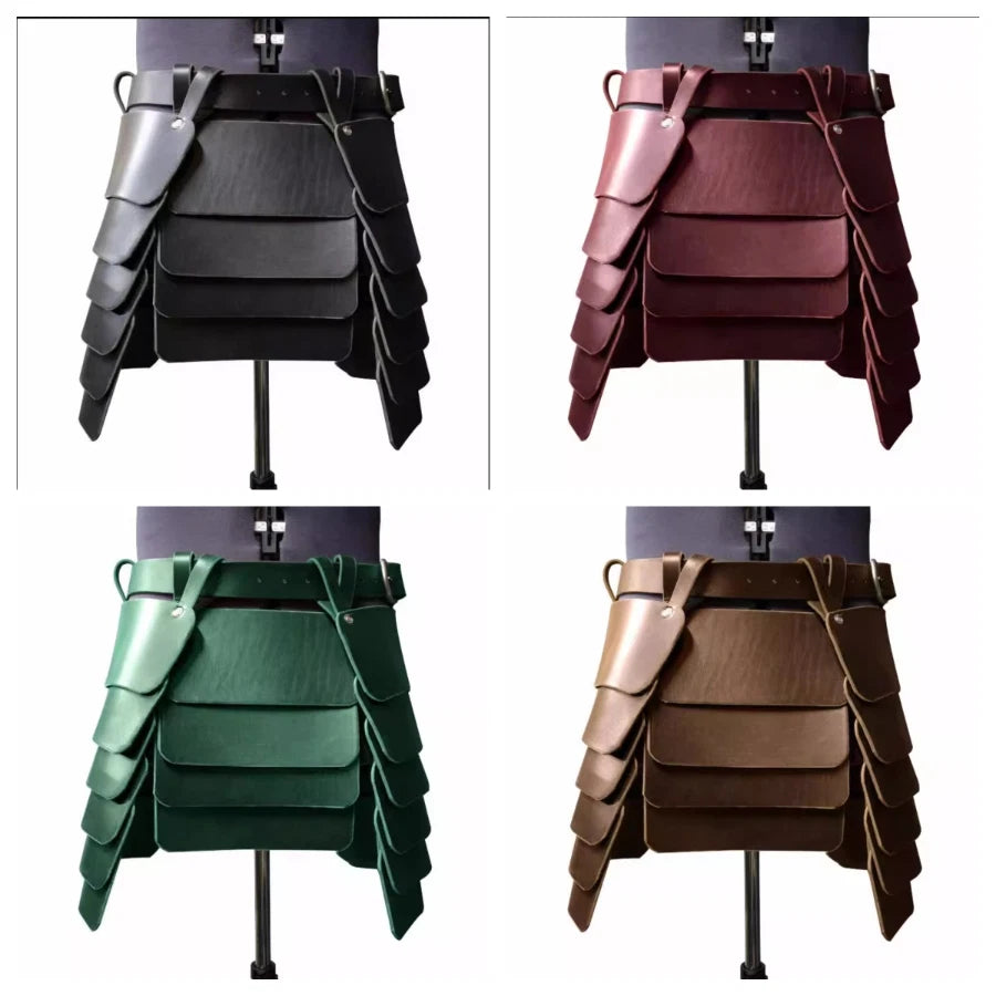Medieval Viking Knight Leg Armor Leather Tassets Belt  Renaissance LARP Skirt 07FC0E-D4 - KOEEK