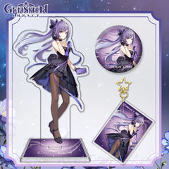 Anime  Keqing Acrylic Figure Stand Keychain Badge Set Gift 07FC0E-D4 - KOEEK