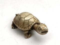 65mm Retro Tibetn Silver Handcarved Longevity Turtle Statue Paperweight Ornament 07FC0E-D4 - KOEEK