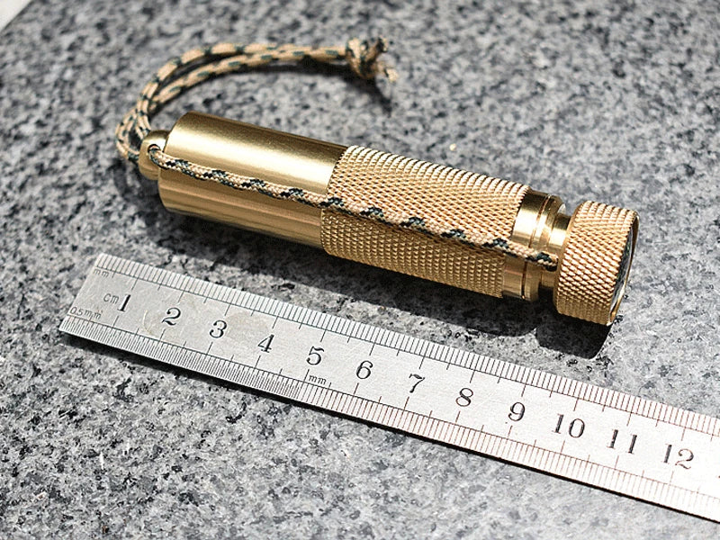 EDC Brass Waterproof Pill Case Container Box Pendant Compass Multi Tool Gift 07FC0E-D4 - KOEEK