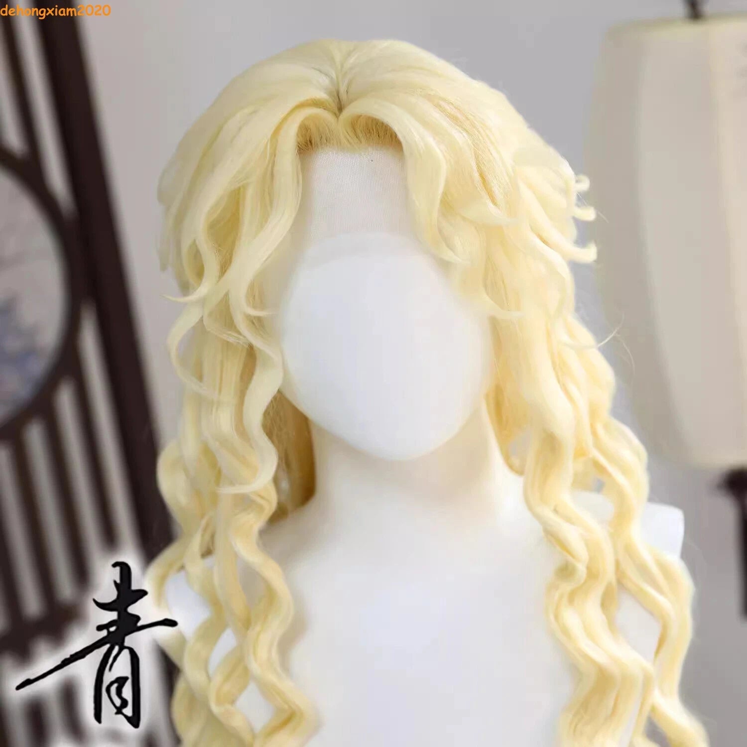 Women Identity Ⅴ Ada Mesmer  Skin Cosplay Wig Yellow Wig Curly Hair Handmade 07FC0E-D4 - KOEEK