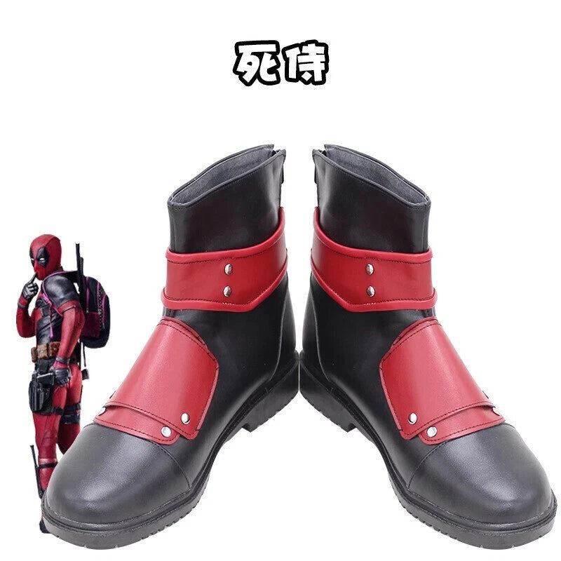 Deadpool 3 Cosplay Boots Halloween Party Cos PU Anime Shoes Gift 07FC0E-D4 - KOEEK